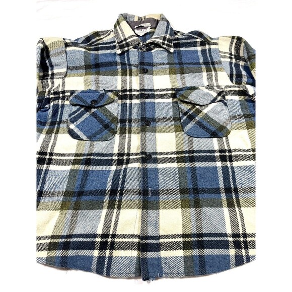 Vintage C.P.O By Bradling Flannel Italian Fabric Heavyweight Men’s Size Large - Picture 7 of 16